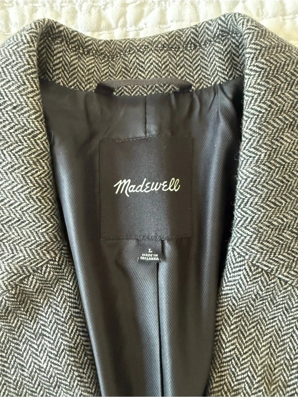 Madewell Wool Gray Herringbone Blazer - Picture 2 of 3